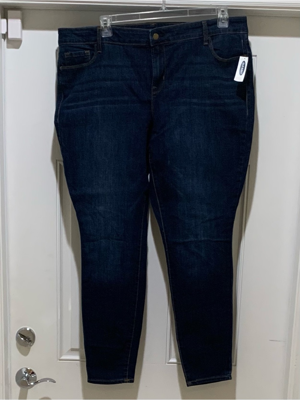 Old Navy Rockstar Super Skinny style Denim Jeans dark indigo wash 22W NWT - Picture 2 of 9